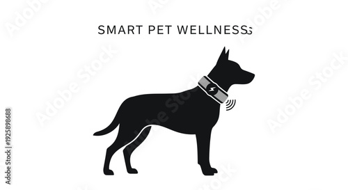 Black dog icon with collar