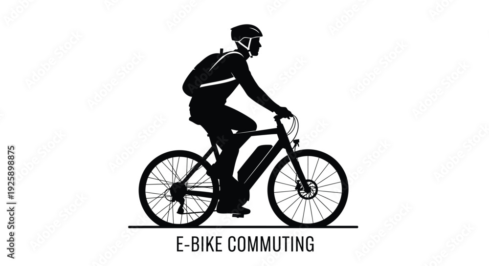Obraz premium E-bike commuting vector icon