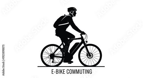 E-bike commuting vector icon