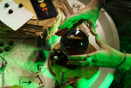 Fortune teller with crystal...