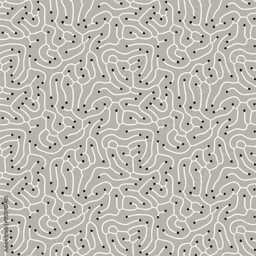 Vector seamless pattern. Modern stylish texture. Smooth natural maze. Repeating abstract tileable background. Compound organic shapes. Trendy surface design.