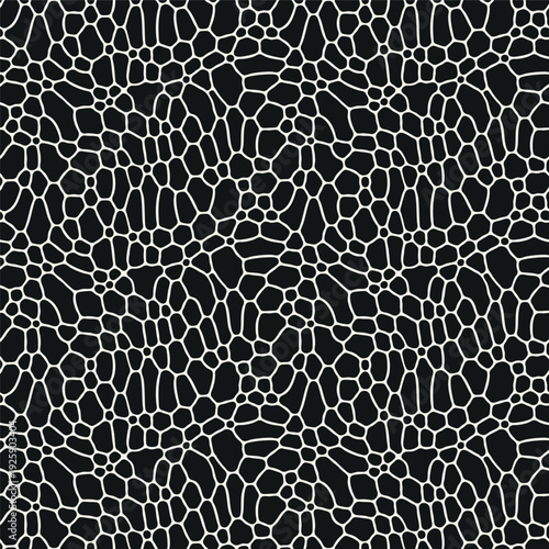 Vector seamless pattern. Free form organic shapes. Stylish structure of natural spots. Hand drawn abstract background. Can be used as swatch in Illustrator. Monochrome confused print.