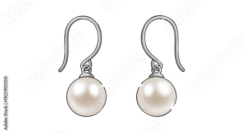 Creepy pearl earrings with spooky ghost faces. Vector illustration of gothic Halloween jewelry on a black background.