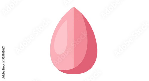 Pink makeup sponge icon. Vector illustration of a teardrop cosmetic applicator on a black background.