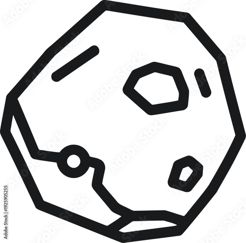 Black and white illustration of a broken coin with cracked surface