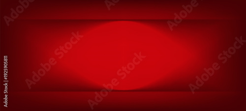 Abstract gradient podium background. Empty red 3D studio background. Clean scene for product presentation mockup template. eps 10