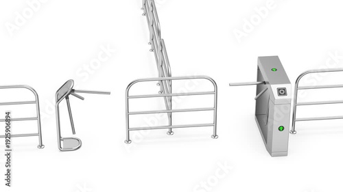 Wallpaper Mural Entry and exit turnstiles on white background Torontodigital.ca