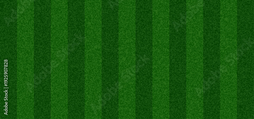 Green Grass Soccer Field. Top View of Stadium Pitch Background. Grass Turf Pattern, Realistic Sport Ground Texture for Football and Baseball Games. Vector Stadium Field Illustration.