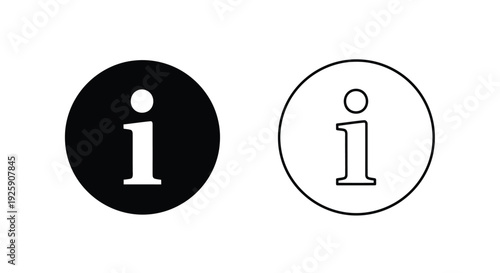 Information symbols a filled black circle and an outlined white circle