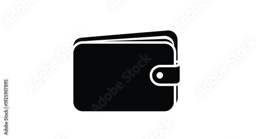 Simple black silhouette of a closed wallet a financial accessory