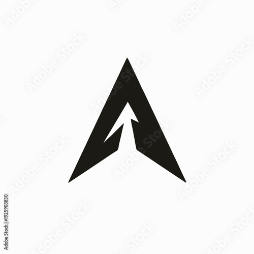 Modern Abstract Arrow Symbol Representing Forward Movement and Growth in a Minimalist Style