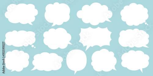 シンプルな吹き出しセット。ベクター・編集しやすい素材