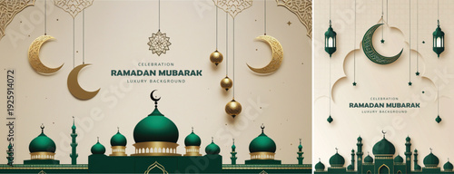 elegant ramadan mubarak background, islamic Ramadhan kareem background design for banner & social media
