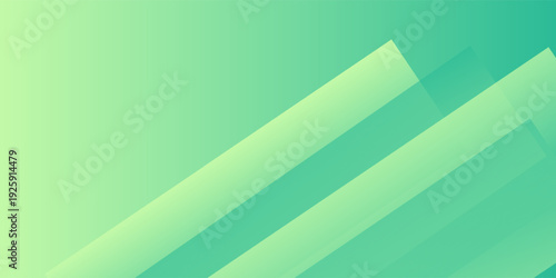 Abstract green gradient background with diagonal translucent stripes and soft layered shapes, modern minimal design for business, technology, and creative use.