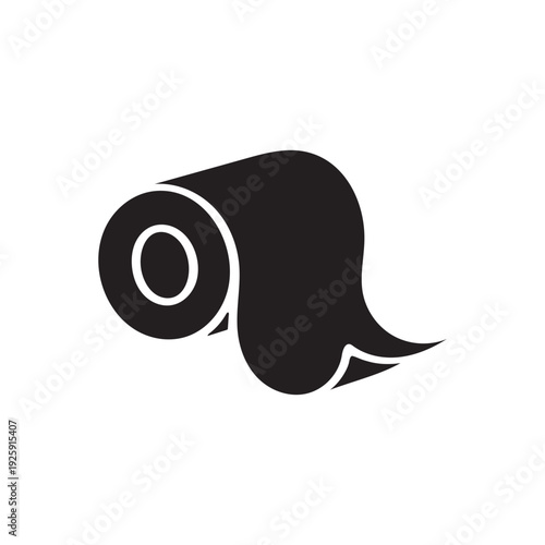Minimal Toilet Paper Icon on White Background Vector Illustration