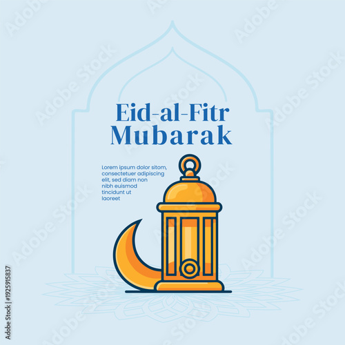 Eid al fitr mubarak islamic festival social media post design template