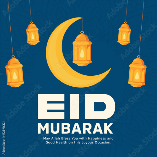 Eid al fitr mubarak islamic festival social media post design template