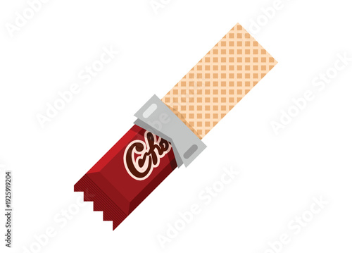 Chocolate wafer. Simple flat illustration.