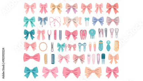 :
Flat colorful vector illustration set of indoor houseplants arranged in a balanced object collection layout. Includes ficus tree, bromeliad flower, alocasia plant, tropical palm, ceramic handmade po