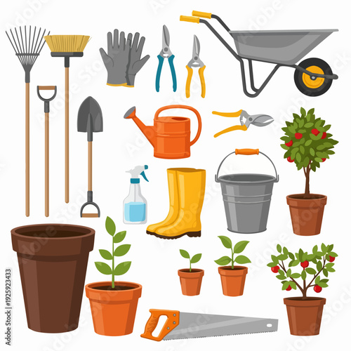 Gardening Tools and Supplies Collection.