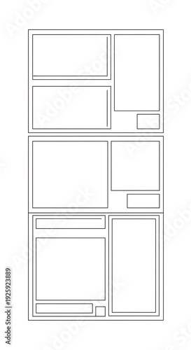 Comic Book Page Layout Template for Graphic Design.