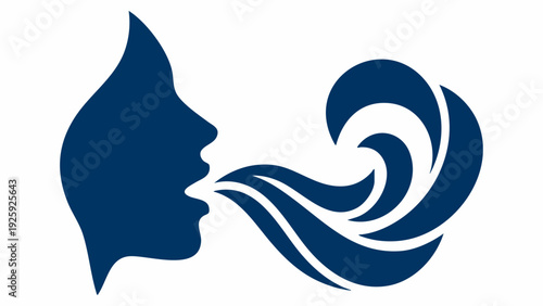 Abstract Representation of a Person Speaking or Breathing Out.