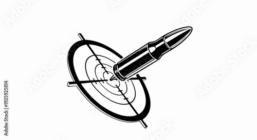 Bullet hitting the bullseye of a target illustration.