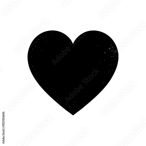 Simple black heart shape icon on a white background