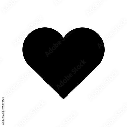 A simple black heart shape on a white background