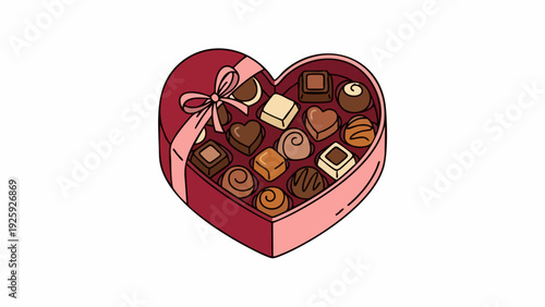 Heart Shaped Box Filled With Assorted Chocolates.