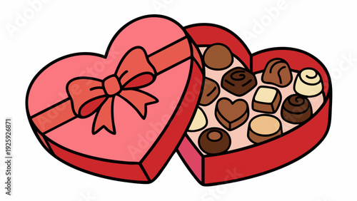 Heart Shaped Box Filled With Assorted Chocolates.