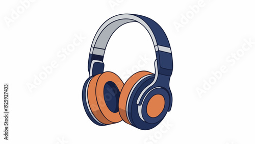 Stylish Blue and Orange Headphones for Music Lovers.