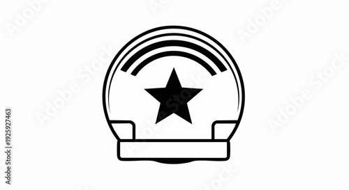 Stylized Star Emblem with Abstract Arcs Design.