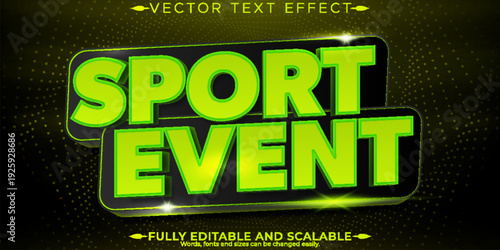 A vibrant graphic design for a sport event with editable text effect