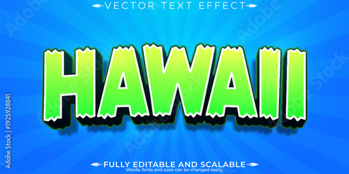 Hawaii editable text effect, editable beach and tropical text style