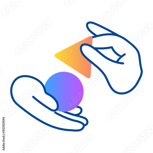 Hand drawn icon of multiethnic work 