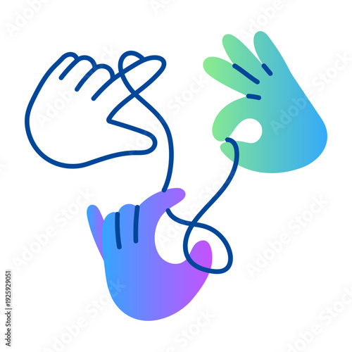 A doodle style icon showing team connection 