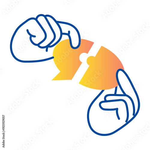 Hand drawn style icon showing team effort 