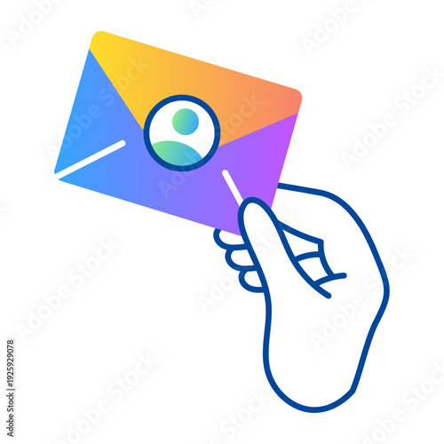 Hand drawn style icon showing mailing 