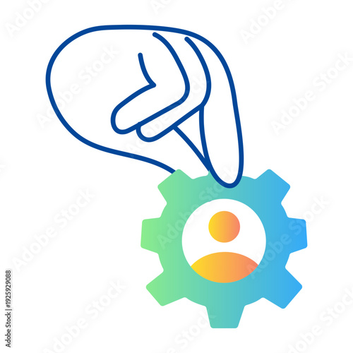 Doodle style icon of hr management 
