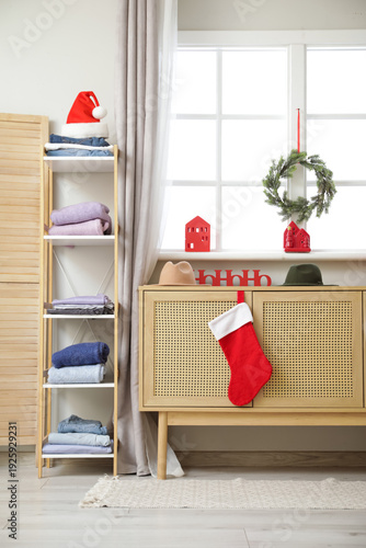 Festive living room with st...