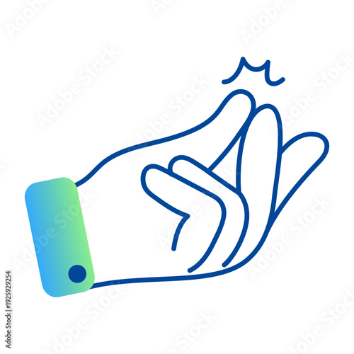 Hand drawn style icon showing finger snap 