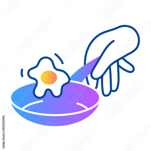 A doodle style icon showing fried egg