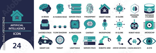 Artificial intelligence icon vector illustration design