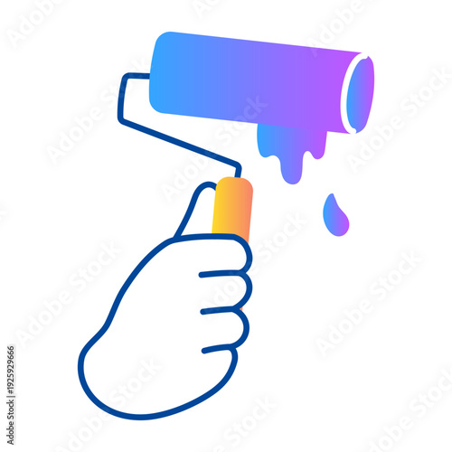 A drawing style icon representing paint roller