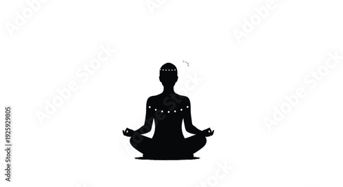 Meditating woman silhouette icon