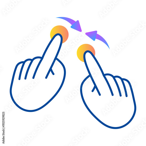 Hand drawn style icon showing rotation