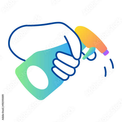 Hand drawn style icon representing spray bottle