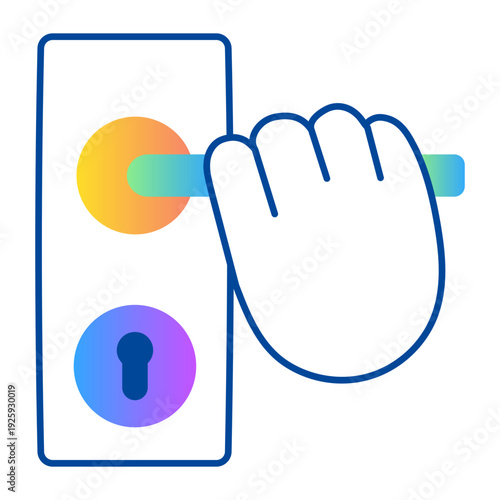 A doodle style icon showing door lock