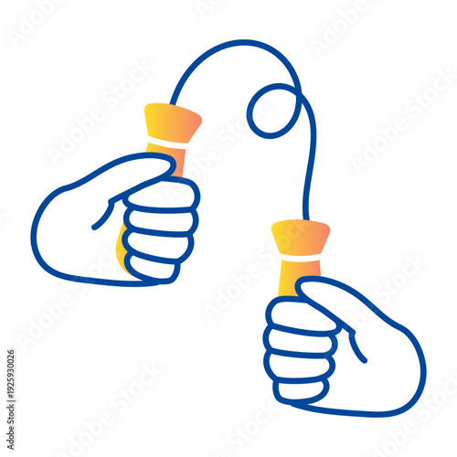 Hand drawn style icon representing skipping rope